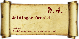 Weidinger Arnold névjegykártya